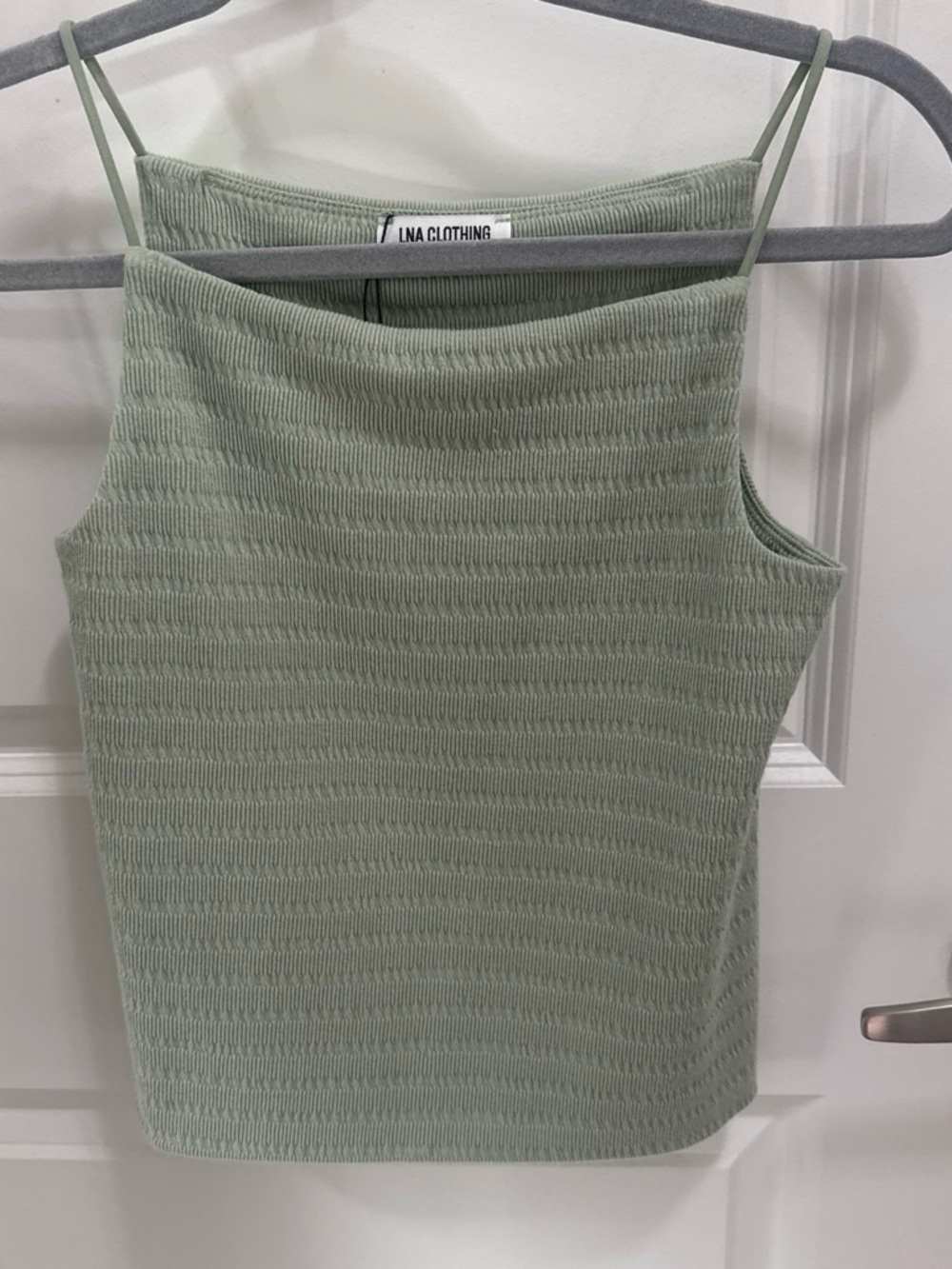 LNA Sage Green Ribbed Tank Top